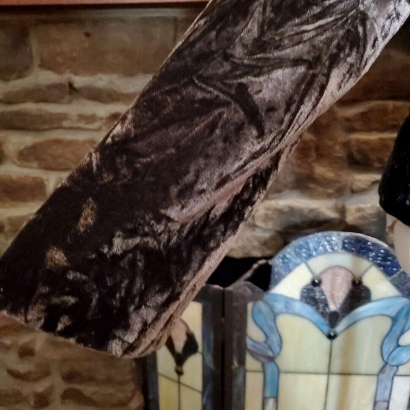 LIZ CLAIBORNE AXCESS Blazer Jacket Coat BROWN VELVET Victorian Bias Cut WOMENS M - Picture 7 of 10